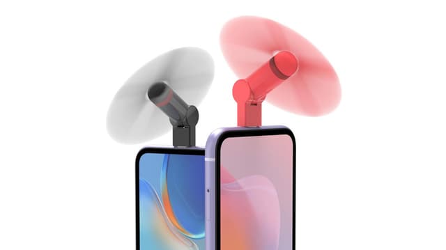 Injection-molded USB phone fan — consumer gadget
