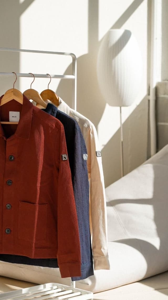 Custom jackets on rack