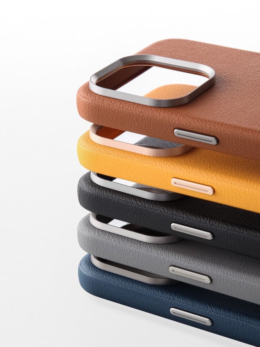 Stacked leather phone cases — consumer goods